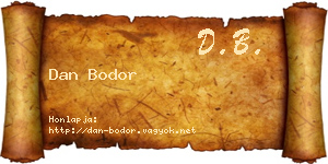 Dan Bodor névjegykártya